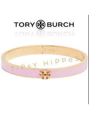 Tory Burch Pink Kira Hinged Bangle Bracelet - 10167